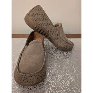 Revitalign Orthotic Shoe Womens 6.5D Memory Foam Suede Slip-On Siesta Burst Tan